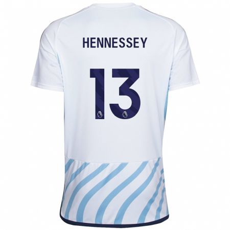 Kandiny Kinder Wayne Hennessey #13 Weiß Blau Auswärtstrikot Trikot 2023/24 T-Shirt