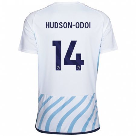 Kandiny Kinder Callum Hudson-Odoi #14 Weiß Blau Auswärtstrikot Trikot 2023/24 T-Shirt