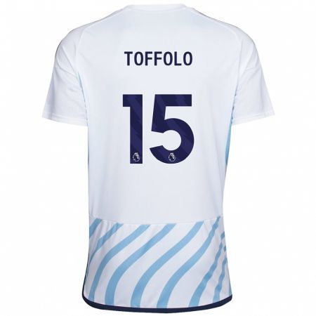 Kandiny Kinder Harry Toffolo #15 Weiß Blau Auswärtstrikot Trikot 2023/24 T-Shirt
