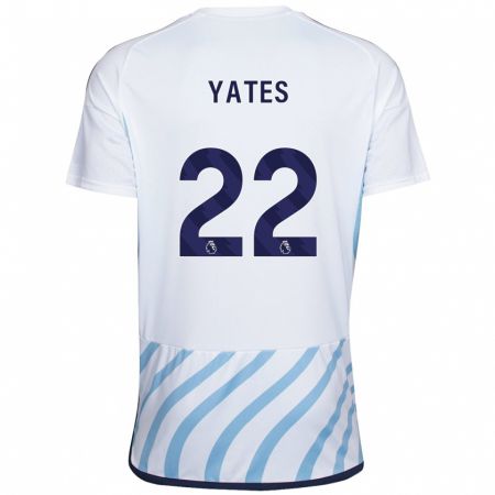 Kandiny Kinder Ryan Yates #22 Weiß Blau Auswärtstrikot Trikot 2023/24 T-Shirt