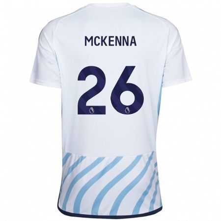 Kandiny Kinder Scott Mckenna #26 Weiß Blau Auswärtstrikot Trikot 2023/24 T-Shirt