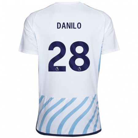 Kandiny Kinder Danilo #28 Weiß Blau Auswärtstrikot Trikot 2023/24 T-Shirt