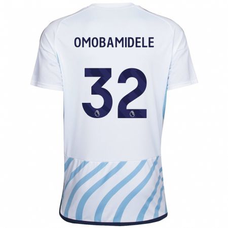 Kandiny Kinder Andrew Omobamidele #32 Weiß Blau Auswärtstrikot Trikot 2023/24 T-Shirt