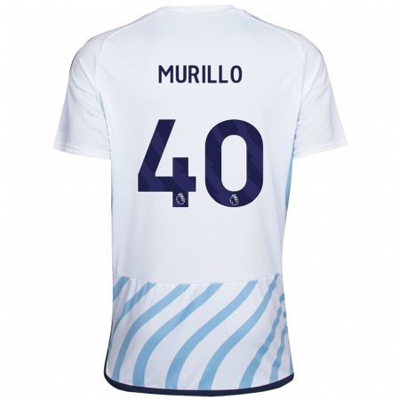 Kandiny Kinder Murillo #40 Weiß Blau Auswärtstrikot Trikot 2023/24 T-Shirt