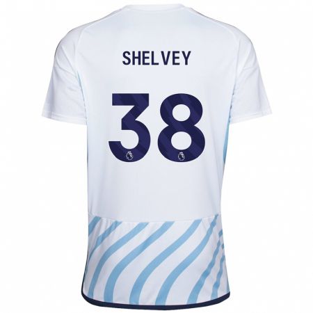 Kandiny Kinder George Shelvey #38 Weiß Blau Auswärtstrikot Trikot 2023/24 T-Shirt