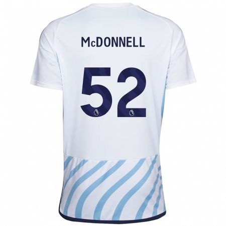 Kandiny Kinder Jamie Mcdonnell #52 Weiß Blau Auswärtstrikot Trikot 2023/24 T-Shirt