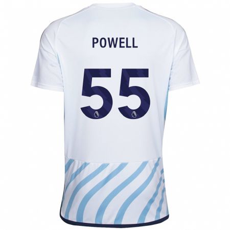 Kandiny Kinder Josh Powell #55 Weiß Blau Auswärtstrikot Trikot 2023/24 T-Shirt