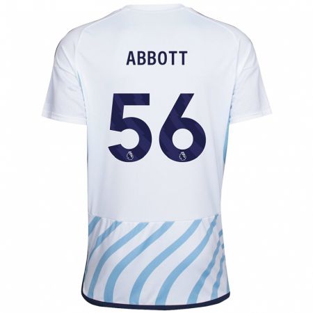 Kandiny Kinder Zach Abbott #56 Weiß Blau Auswärtstrikot Trikot 2023/24 T-Shirt