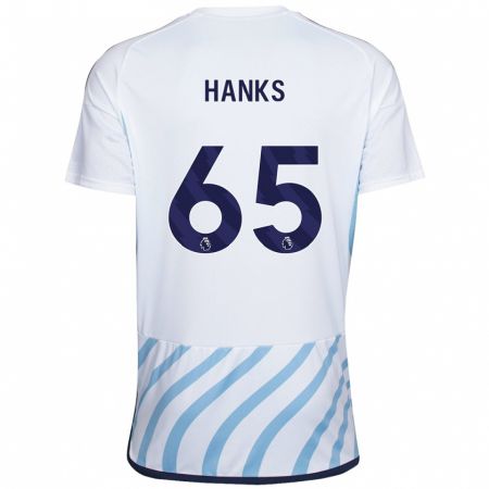 Kandiny Kinder Justin Hanks #65 Weiß Blau Auswärtstrikot Trikot 2023/24 T-Shirt
