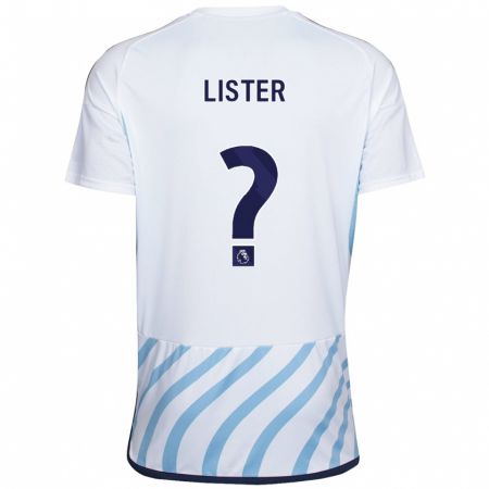Kandiny Kinder Henry Lister #0 Weiß Blau Auswärtstrikot Trikot 2023/24 T-Shirt