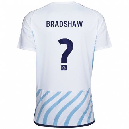 Kandiny Kinder Alfie Bradshaw #0 Weiß Blau Auswärtstrikot Trikot 2023/24 T-Shirt