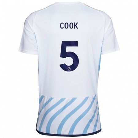 Kandiny Kinder Olivia Cook #5 Weiß Blau Auswärtstrikot Trikot 2023/24 T-Shirt