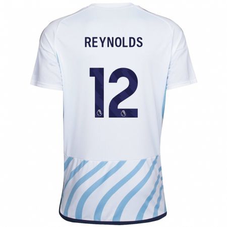 Kandiny Kinder Niamh Reynolds #12 Weiß Blau Auswärtstrikot Trikot 2023/24 T-Shirt