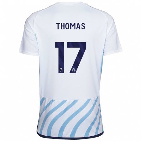 Kandiny Kinder Freya Thomas #17 Weiß Blau Auswärtstrikot Trikot 2023/24 T-Shirt