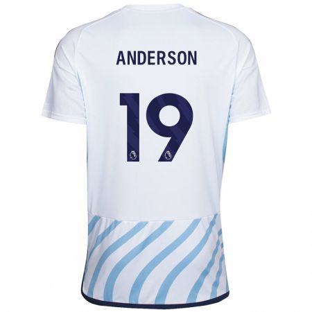 Kandiny Kinder Becky Anderson #19 Weiß Blau Auswärtstrikot Trikot 2023/24 T-Shirt