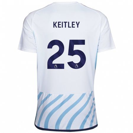 Kandiny Kinder Alice Keitley #25 Weiß Blau Auswärtstrikot Trikot 2023/24 T-Shirt