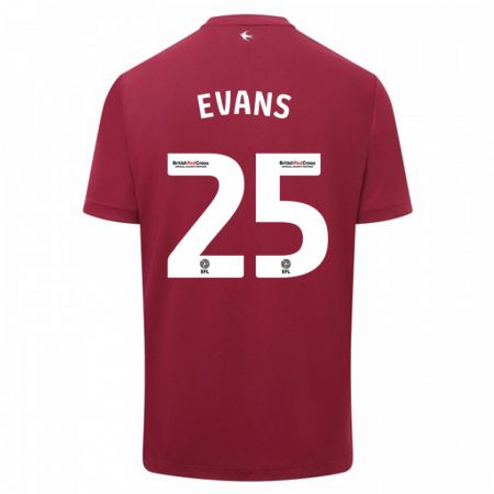 Kandiny Kinder Kieron Evans #25 Rot Auswärtstrikot Trikot 2023/24 T-Shirt