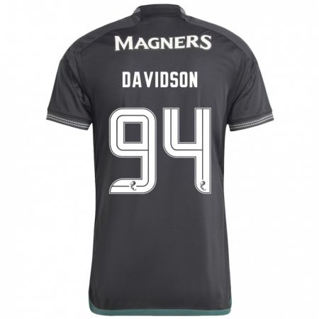 Kandiny Kinder Alasdair Davidson #94 Schwarz Auswärtstrikot Trikot 2023/24 T-Shirt