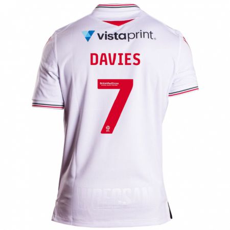 Kandiny Kinder Jordan Davies #7 Weiß Auswärtstrikot Trikot 2023/24 T-Shirt