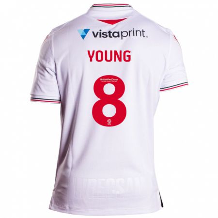 Kandiny Kinder Luke Young #8 Weiß Auswärtstrikot Trikot 2023/24 T-Shirt