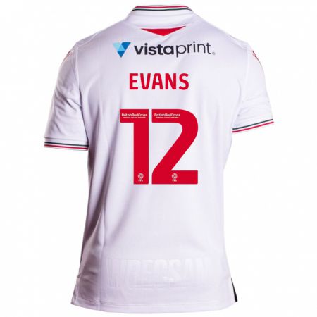 Kandiny Kinder George Evans #12 Weiß Auswärtstrikot Trikot 2023/24 T-Shirt