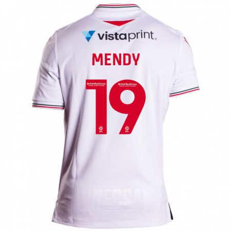 Kandiny Kinder Jacob Mendy #19 Weiß Auswärtstrikot Trikot 2023/24 T-Shirt