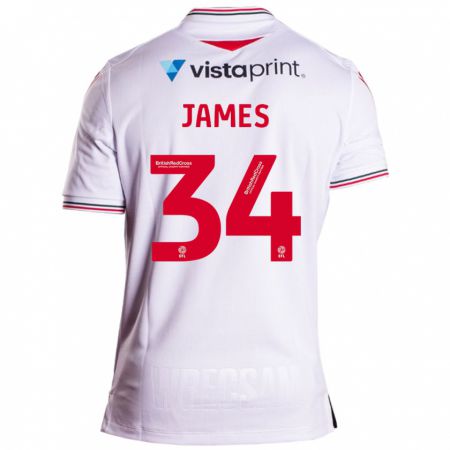 Kandiny Kinder Aaron James #34 Weiß Auswärtstrikot Trikot 2023/24 T-Shirt