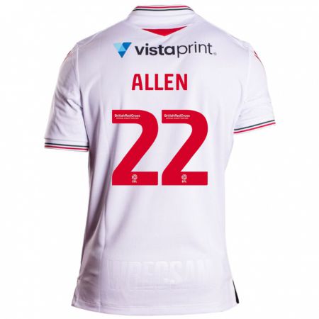 Kandiny Kinder Keren Allen #22 Weiß Auswärtstrikot Trikot 2023/24 T-Shirt