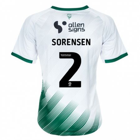 Kandiny Kinder Lasse Sörensen #2 Weiß Auswärtstrikot Trikot 2023/24 T-Shirt