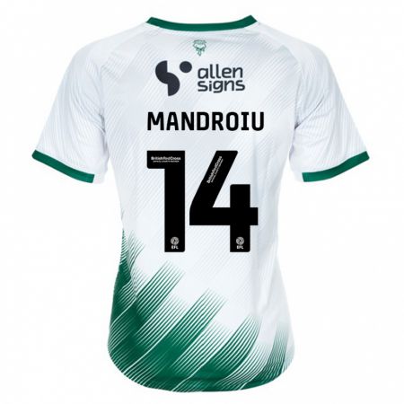 Kandiny Kinder Daniel Mandroiu #14 Weiß Auswärtstrikot Trikot 2023/24 T-Shirt