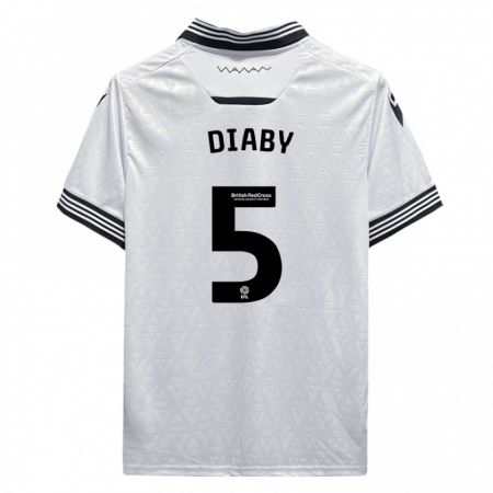 Kandiny Kinder Bambo Diaby #5 Weiß Auswärtstrikot Trikot 2023/24 T-Shirt