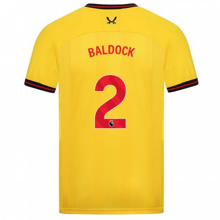 Kandiny Kinder George Baldock #2 Gelb Auswärtstrikot Trikot 2023/24 T-Shirt