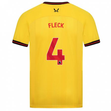 Kandiny Kinder John Fleck #4 Gelb Auswärtstrikot Trikot 2023/24 T-Shirt