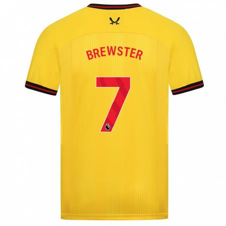 Kandiny Kinder Rhian Brewster #7 Gelb Auswärtstrikot Trikot 2023/24 T-Shirt