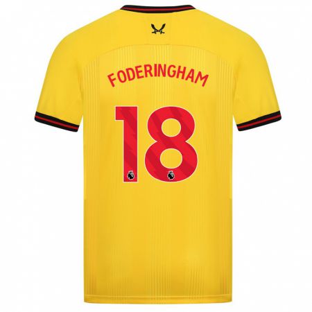 Kandiny Kinder Wes Foderingham #18 Gelb Auswärtstrikot Trikot 2023/24 T-Shirt