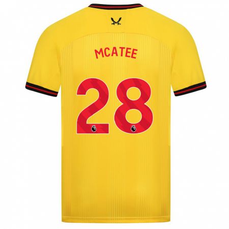 Kandiny Kinder James Mcatee #28 Gelb Auswärtstrikot Trikot 2023/24 T-Shirt