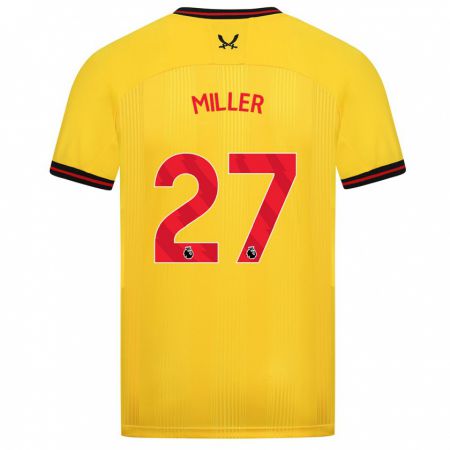 Kandiny Kinder Lara Miller #27 Gelb Auswärtstrikot Trikot 2023/24 T-Shirt