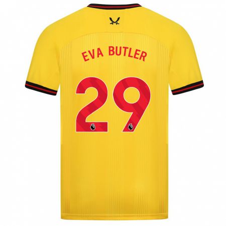 Kandiny Kinder Eva Butler #29 Gelb Auswärtstrikot Trikot 2023/24 T-Shirt