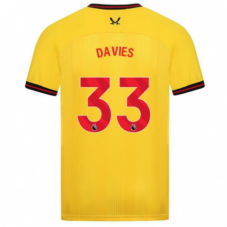 Kandiny Kinder Bethan Davies #33 Gelb Auswärtstrikot Trikot 2023/24 T-Shirt