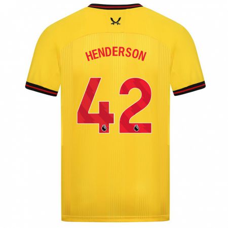 Kandiny Kinder Peyton Henderson #42 Gelb Auswärtstrikot Trikot 2023/24 T-Shirt