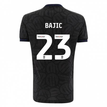 Kandiny Kinder Stefan Bajic #23 Schwarz Auswärtstrikot Trikot 2023/24 T-Shirt