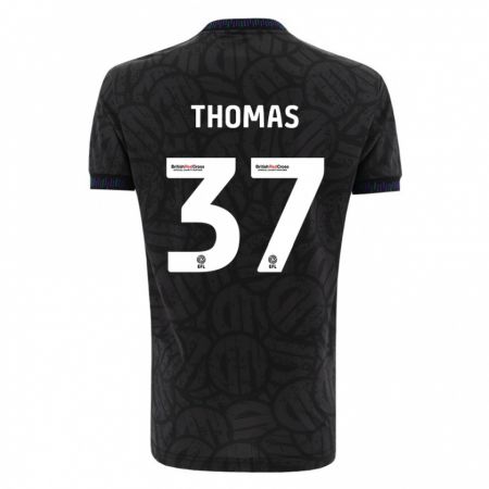 Kandiny Kinder Olly Thomas #37 Schwarz Auswärtstrikot Trikot 2023/24 T-Shirt