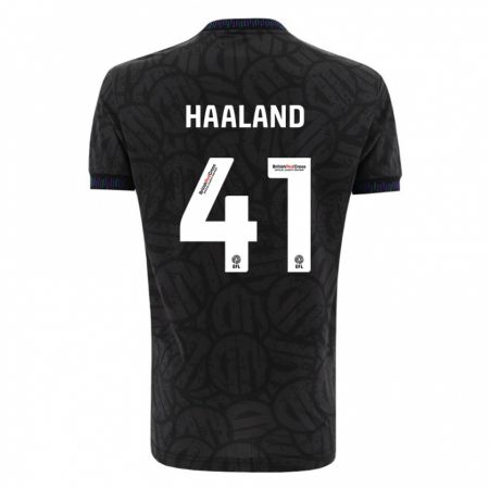 Kandiny Kinder Benedicte Haaland #41 Schwarz Auswärtstrikot Trikot 2023/24 T-Shirt
