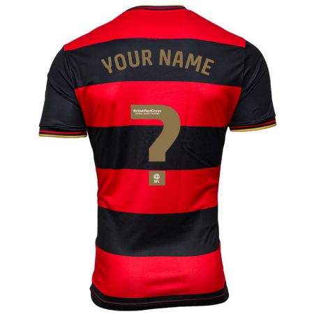 Kandiny Kinder Ihren Namen #0 Schwarz Rot Auswärtstrikot Trikot 2023/24 T-Shirt