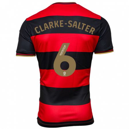 Kandiny Kinder Jake Clarke-Salter #6 Schwarz Rot Auswärtstrikot Trikot 2023/24 T-Shirt