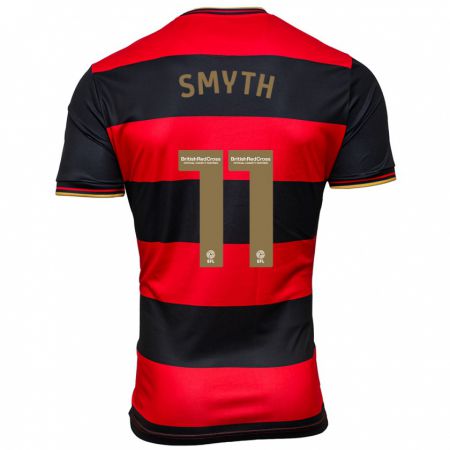 Kandiny Kinder Paul Smyth #11 Schwarz Rot Auswärtstrikot Trikot 2023/24 T-Shirt