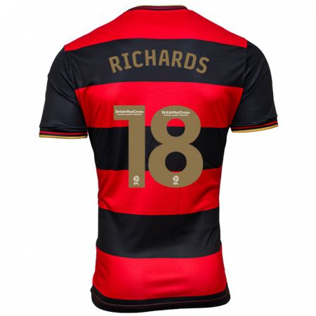 Kandiny Kinder Taylor Richards #18 Schwarz Rot Auswärtstrikot Trikot 2023/24 T-Shirt