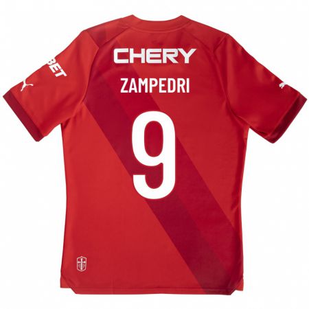 Kandiny Kinder Fernando Zampedri #9 Rot Auswärtstrikot Trikot 2023/24 T-Shirt