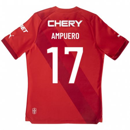 Kandiny Kinder Branco Ampuero #17 Rot Auswärtstrikot Trikot 2023/24 T-Shirt