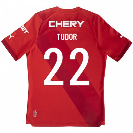 Kandiny Kinder Milan Tudor #22 Rot Auswärtstrikot Trikot 2023/24 T-Shirt